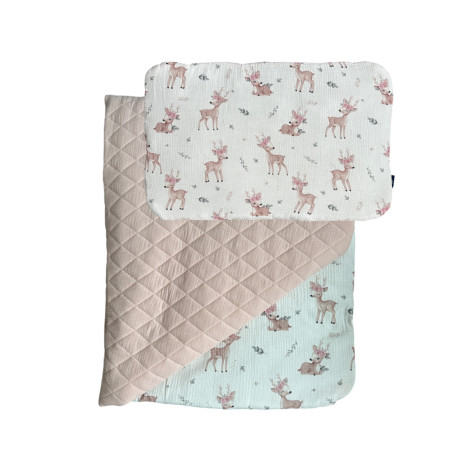 Bedding Muslin "L" - Powder Pink / Oh Deer