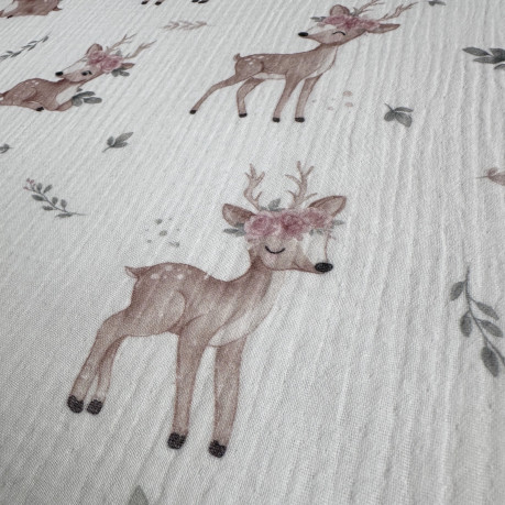 Bedding Muslin "L" - Powder Pink / Oh Deer