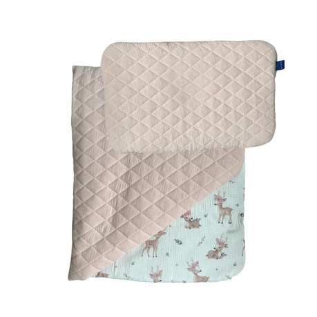 Bedding Muslin "L" - Powder Pink / Oh Deer