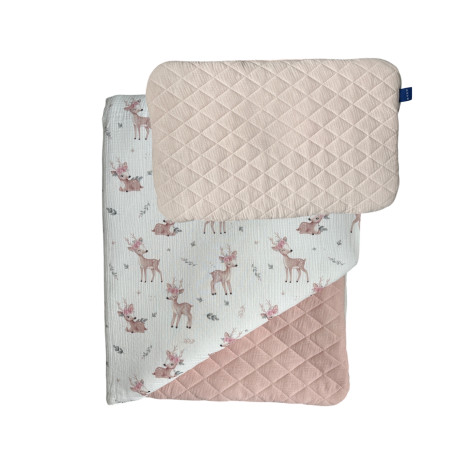 Bedding Muslin "L" - Powder Pink / Oh Deer