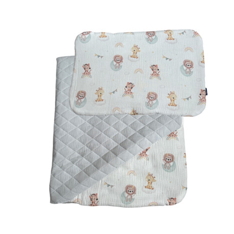 Bedding Muslin "L" - Grey / Baby Safari