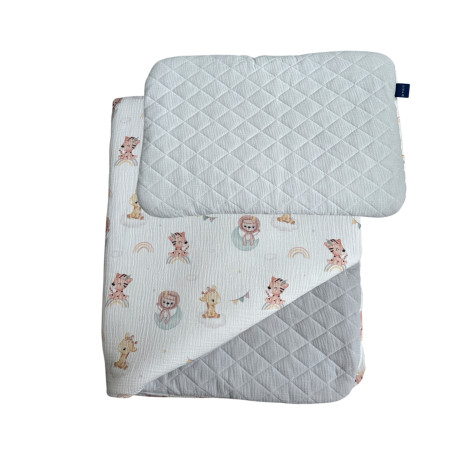 Bedding Muslin "L" - Grey / Baby Safari