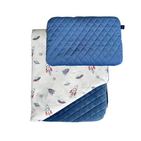 Bedding Velvet "L" - Royal Blue / Spaceships