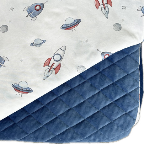 Bedding Velvet "L" - Royal Blue / Spaceships