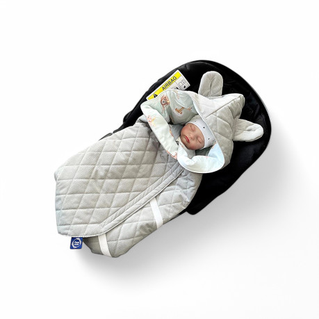 Car Seat Blanket Velvet - Grey / Baby Safari