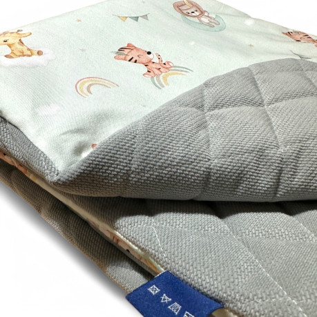 Blanket "M" Velvet - Grey / Baby Safari