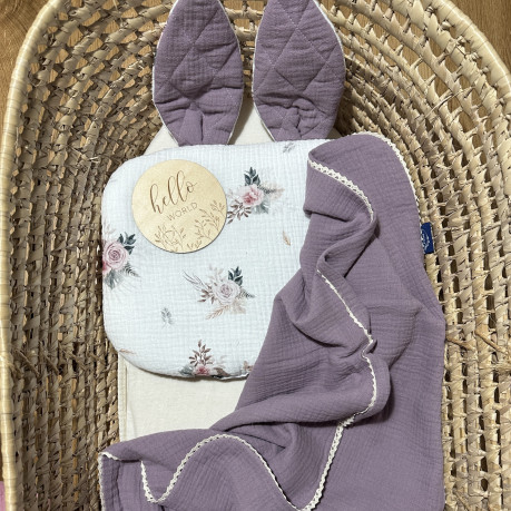 Baby Pillow Muslin - Lavender / Boho Flowers