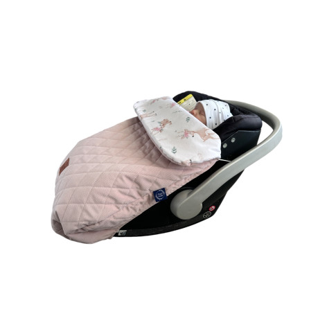 Car Seat Cover Blanket - Powder Pink / Oh Deer