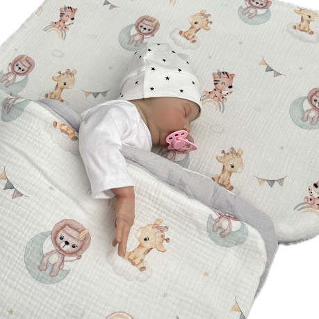 Bedding Muslin "L" - Grey / Baby Safari