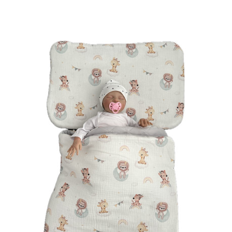 Bedding Muslin "L" - Grey / Baby Safari