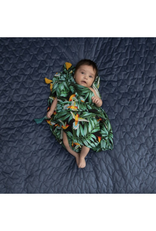 Bamboo Swaddle Fringe - Fly Me To The Moon Nude