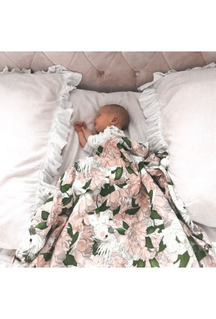 Bamboo Swaddle Fringe - Fly Me To The Moon Nude