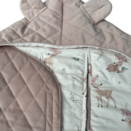 Car Seat Blanket Velvet - Powder Pink / Oh Deer