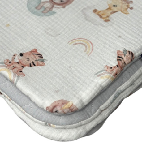 Blanket "M" Muslin - Grey / Baby Safari